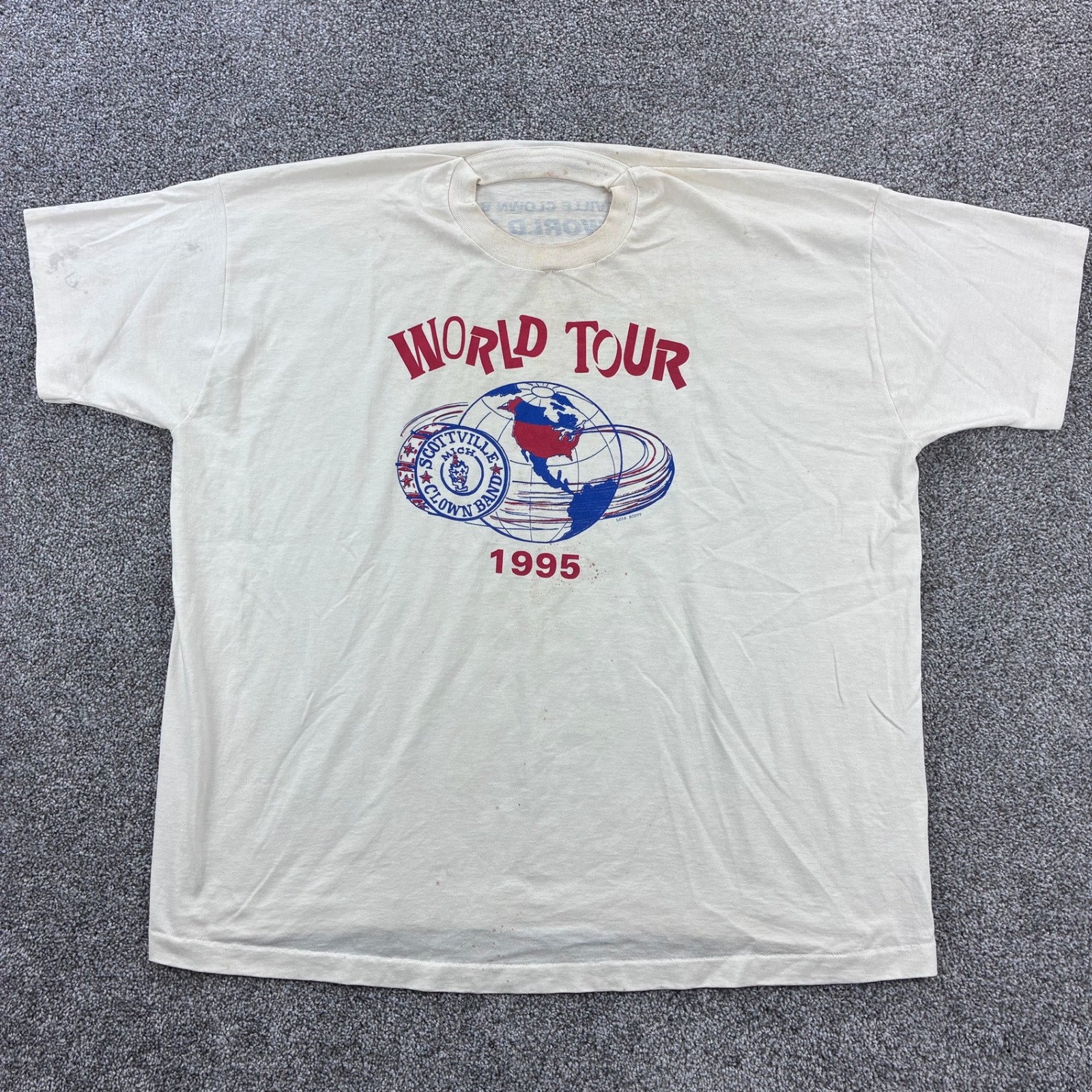 Vintage Scottville Clown Band Shirt Mens 3xl White World Tour 1995 Dixieland